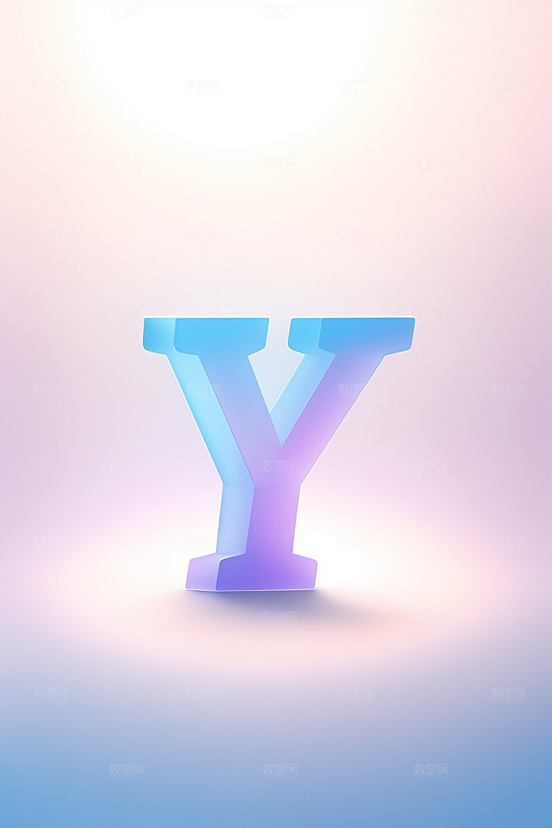 磨砂玻璃字母创意3D艺术字