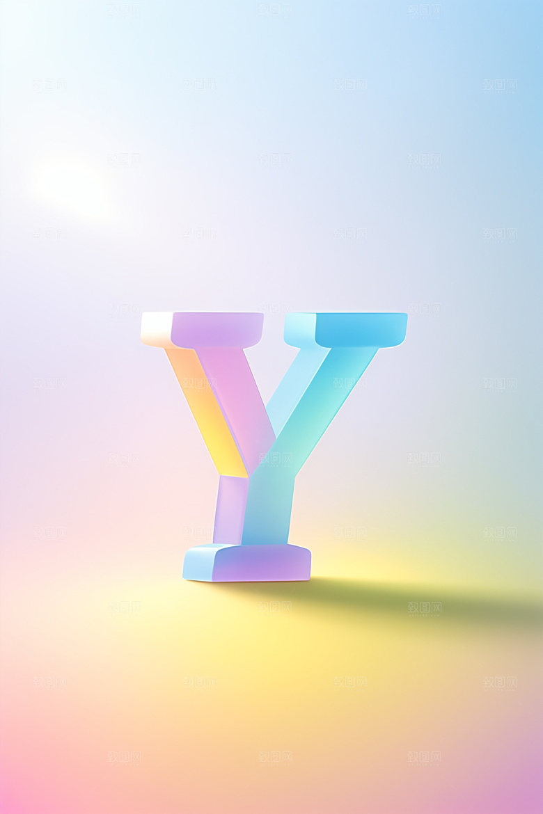 磨砂玻璃字母彩色通透艺术字