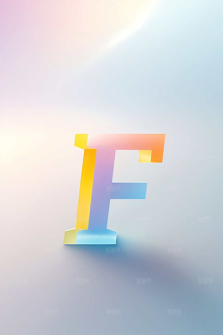 磨砂玻璃字母质感创意艺术字