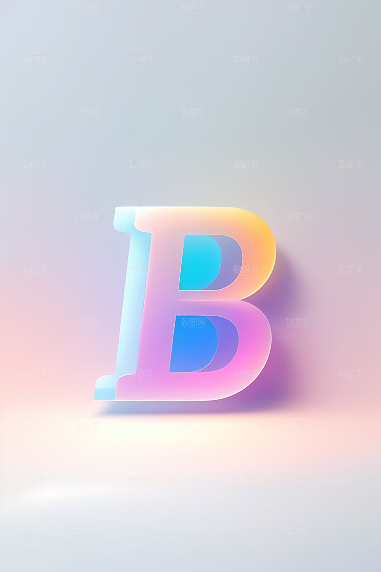 磨砂玻璃字母时尚3D艺术字
