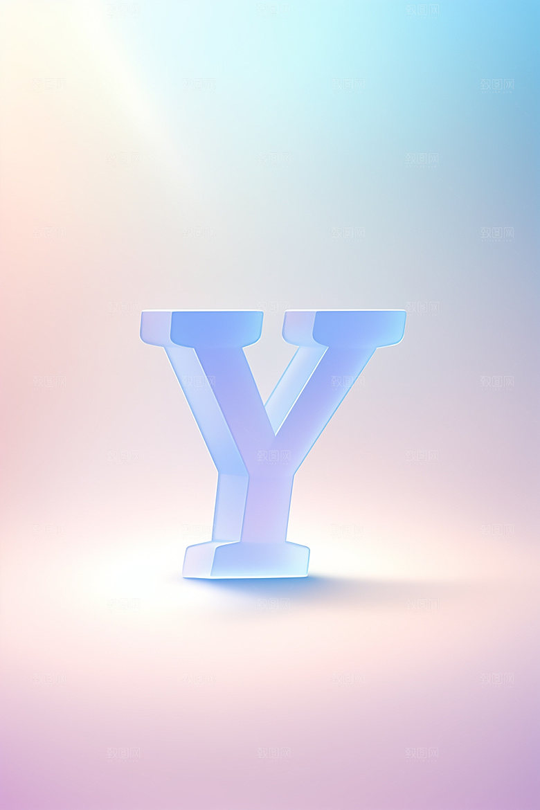 磨砂玻璃字母质感创意艺术字
