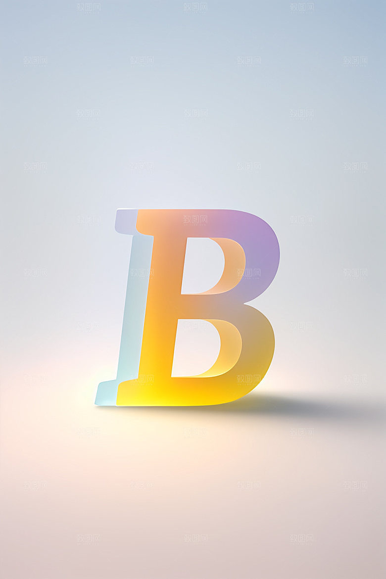 磨砂玻璃字母立体3D艺术字