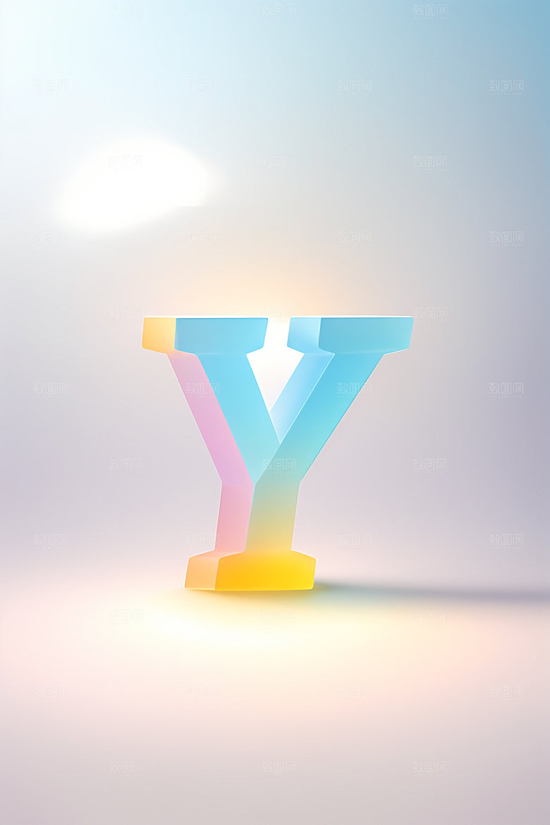 磨砂玻璃字母3D创意艺术字