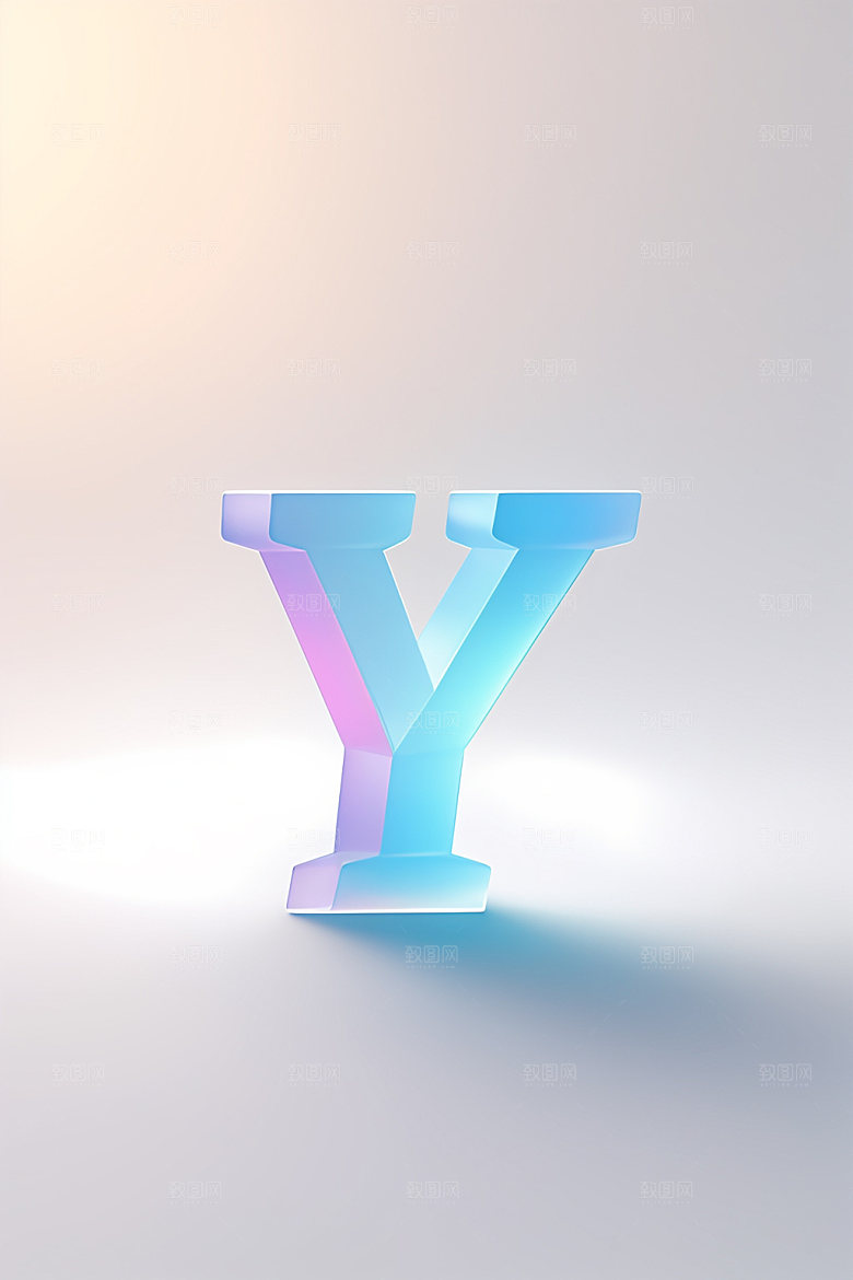 磨砂玻璃字母彩色清爽艺术字