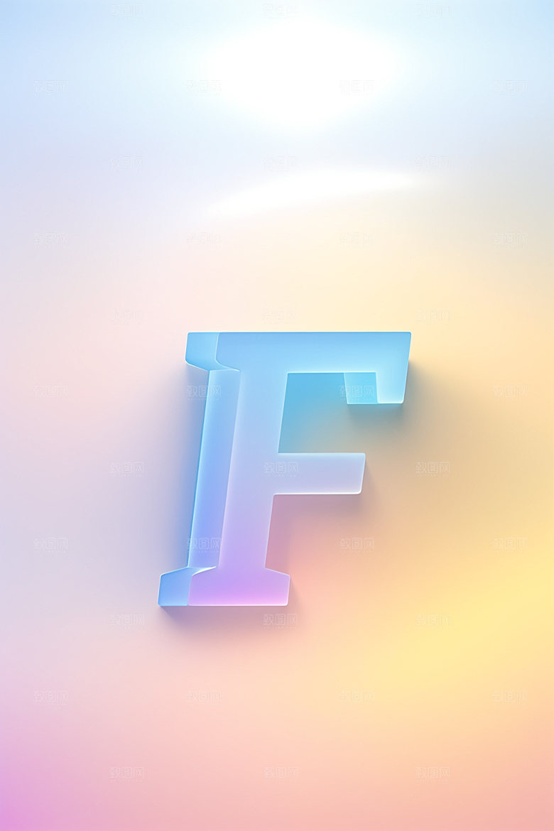 磨砂玻璃字母英文创意艺术字