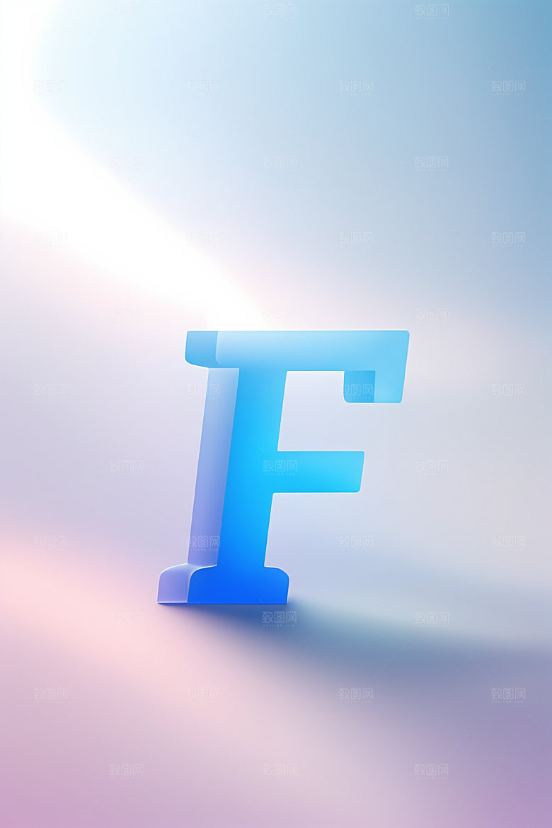 磨砂玻璃字母3D彩色艺术字