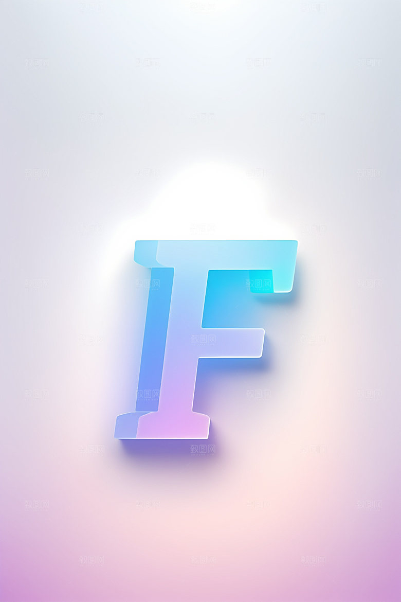 磨砂玻璃字母质感3D艺术字