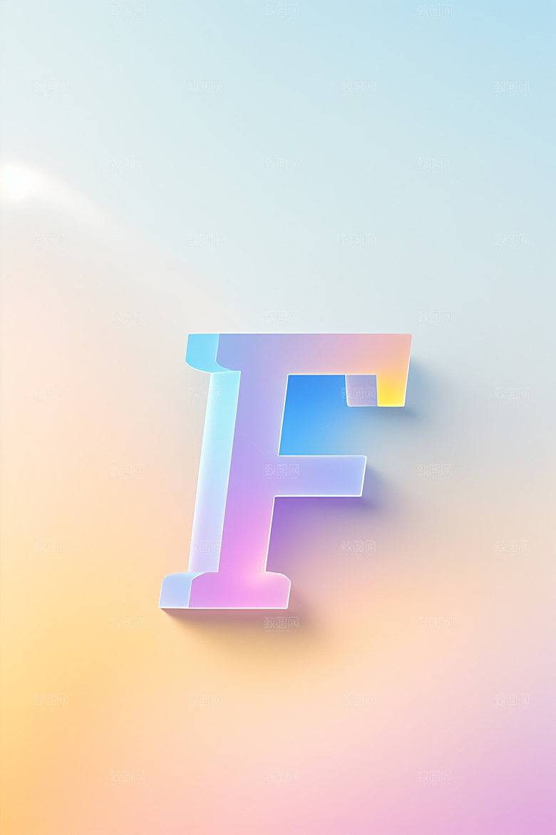 磨砂玻璃字母3D立体艺术字