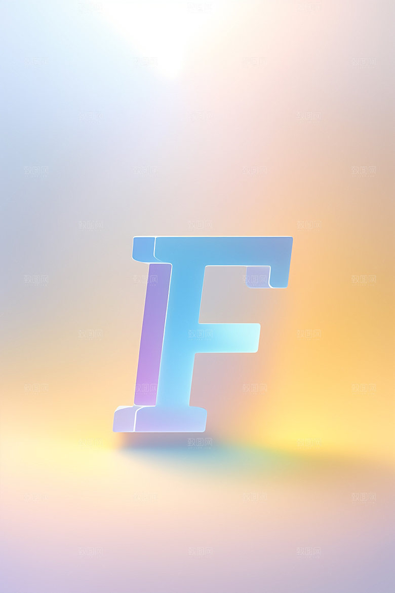 磨砂玻璃字母3D创意艺术字