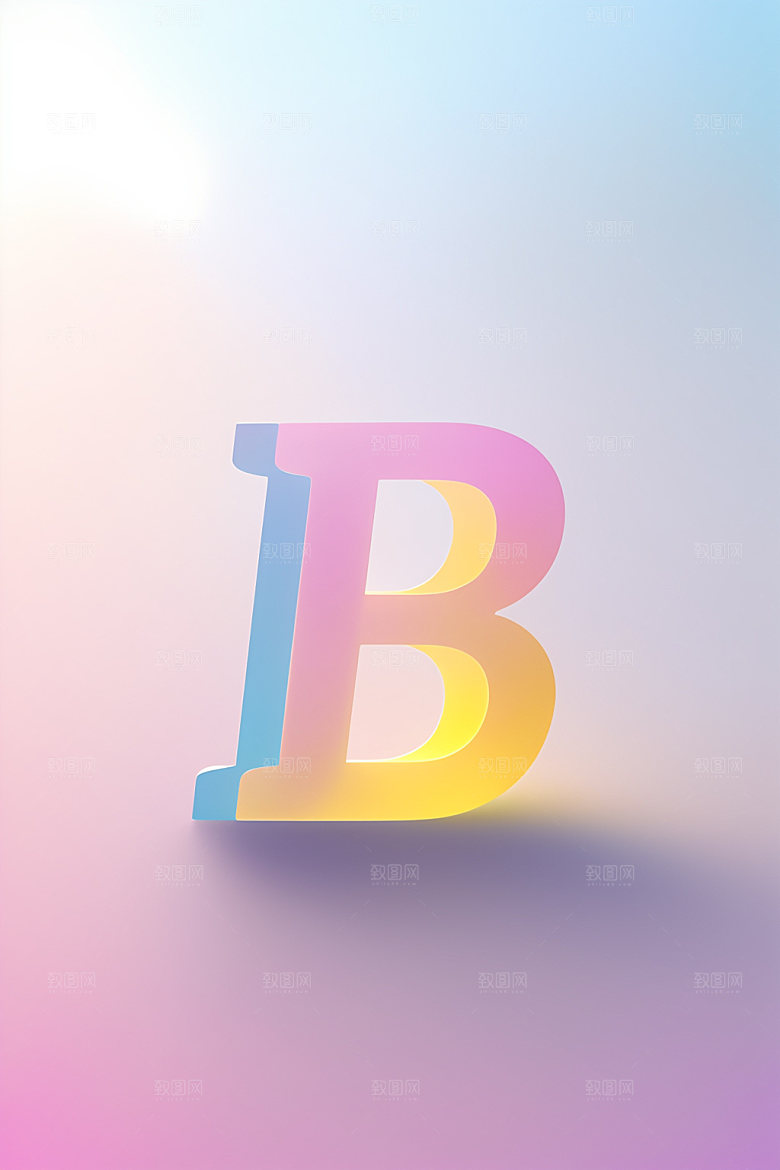 磨砂玻璃字母创意彩色艺术字