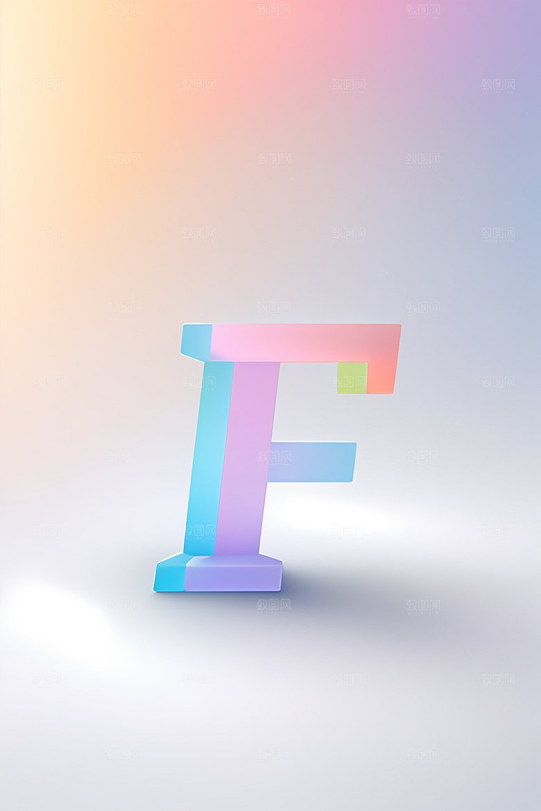 磨砂玻璃字母3D立体艺术字