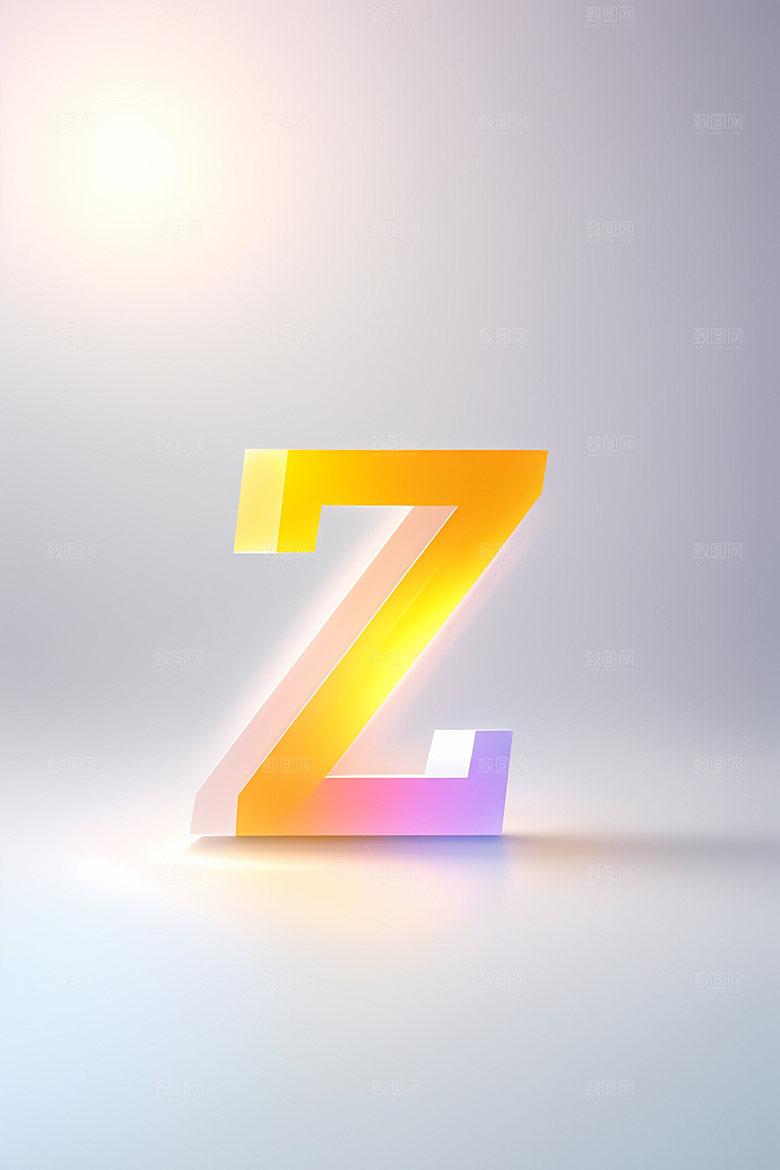 磨砂玻璃字母清爽立体艺术字