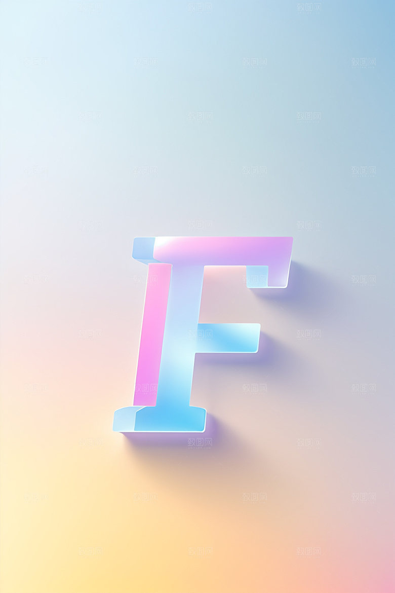 磨砂玻璃字母质感创意艺术字