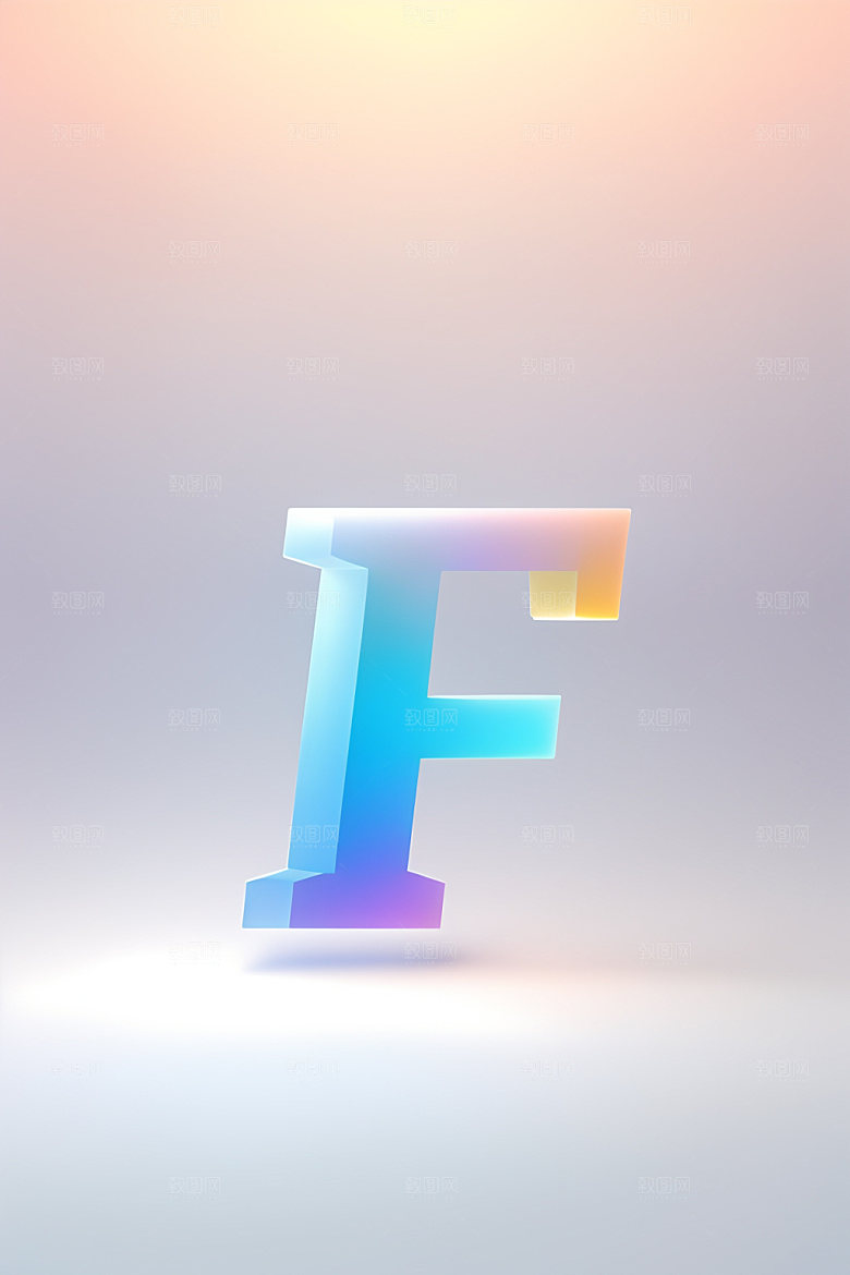 磨砂玻璃字母英文质感艺术字
