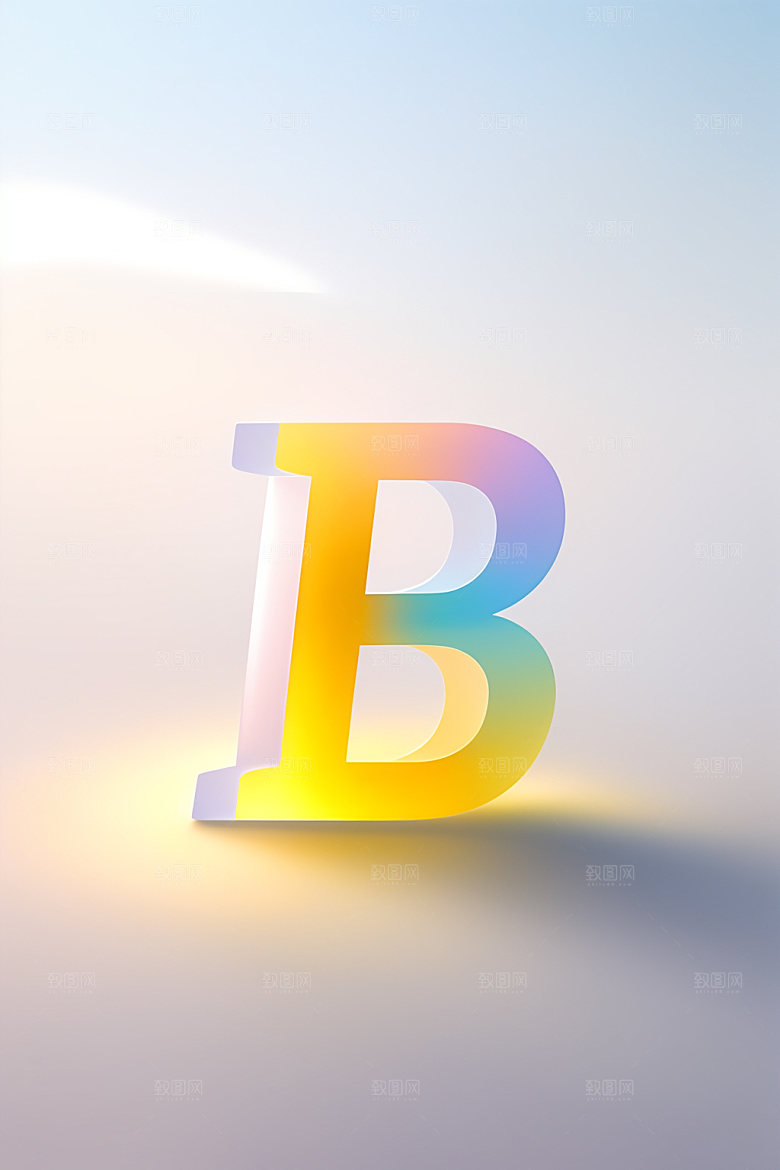 磨砂玻璃字母3D清爽艺术字