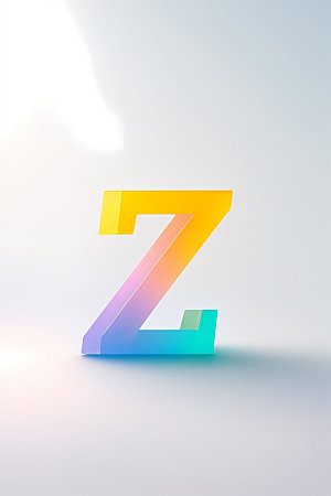 磨砂玻璃字母清爽3D艺术字
