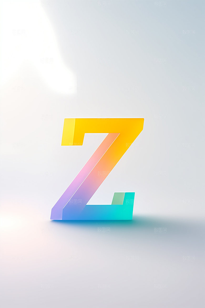 磨砂玻璃字母清爽3D艺术字