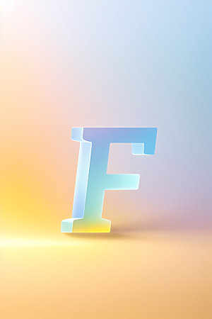 磨砂玻璃字母创意清爽艺术字