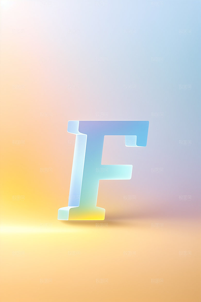 磨砂玻璃字母创意清爽艺术字