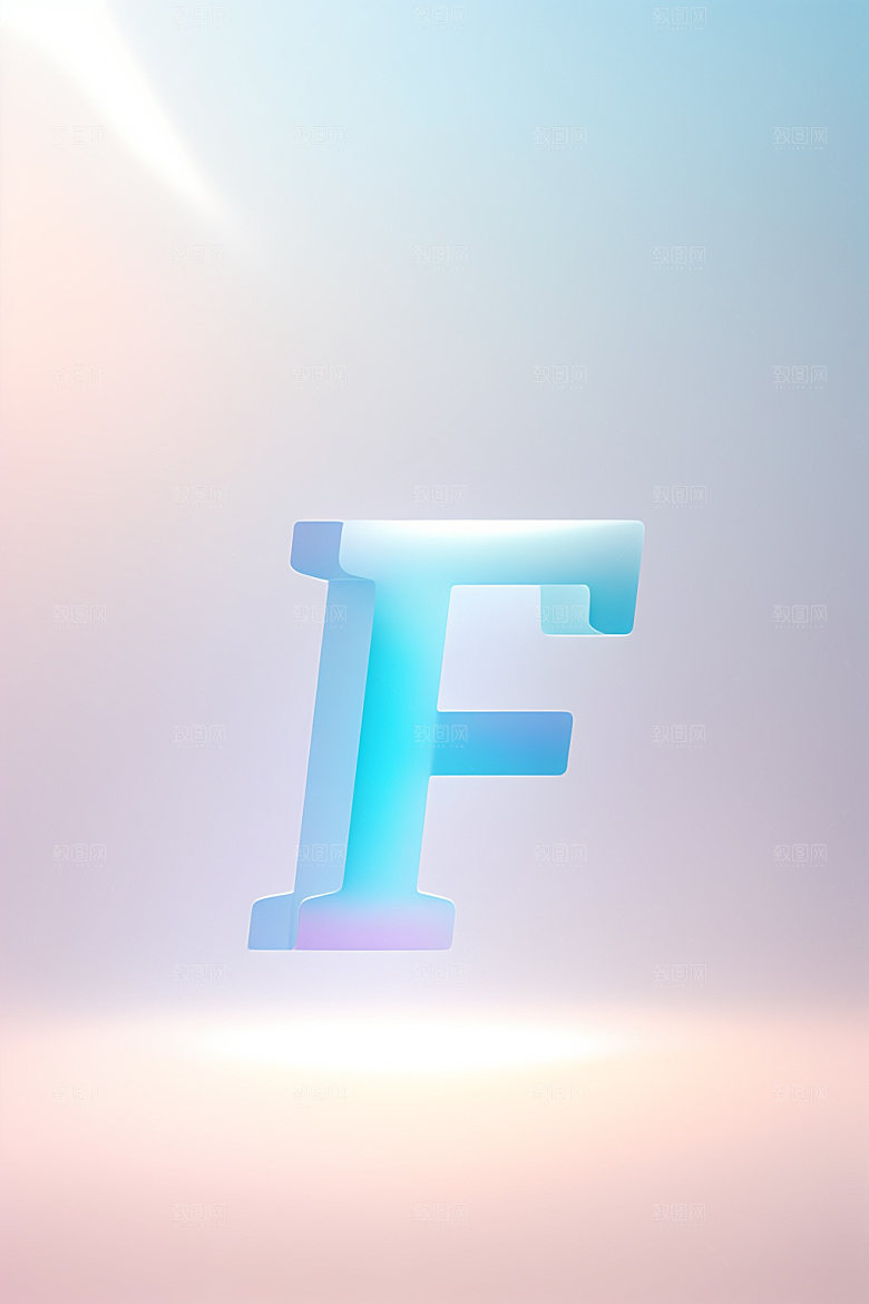 磨砂玻璃字母清爽质感艺术字