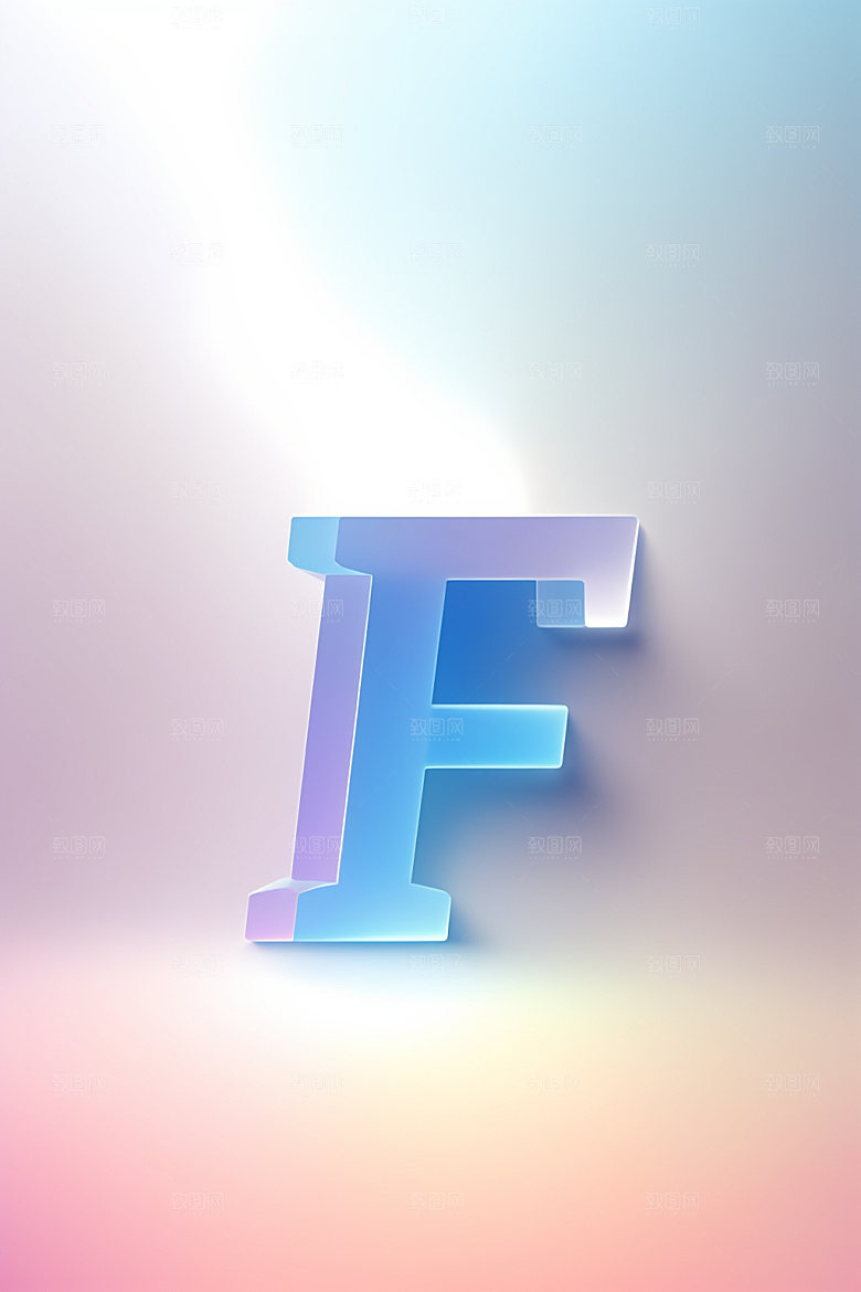磨砂玻璃字母创意质感艺术字