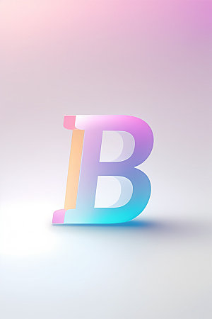 磨砂玻璃字母创意彩色艺术字