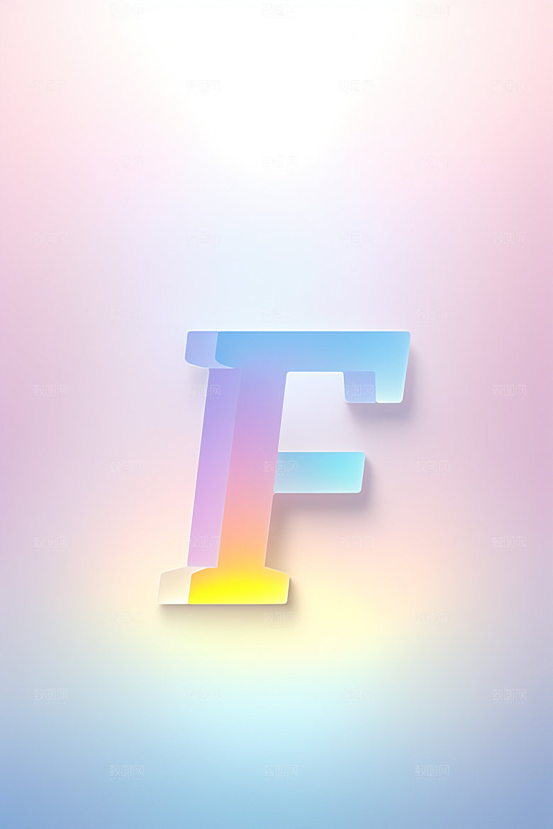 磨砂玻璃字母创意3D艺术字