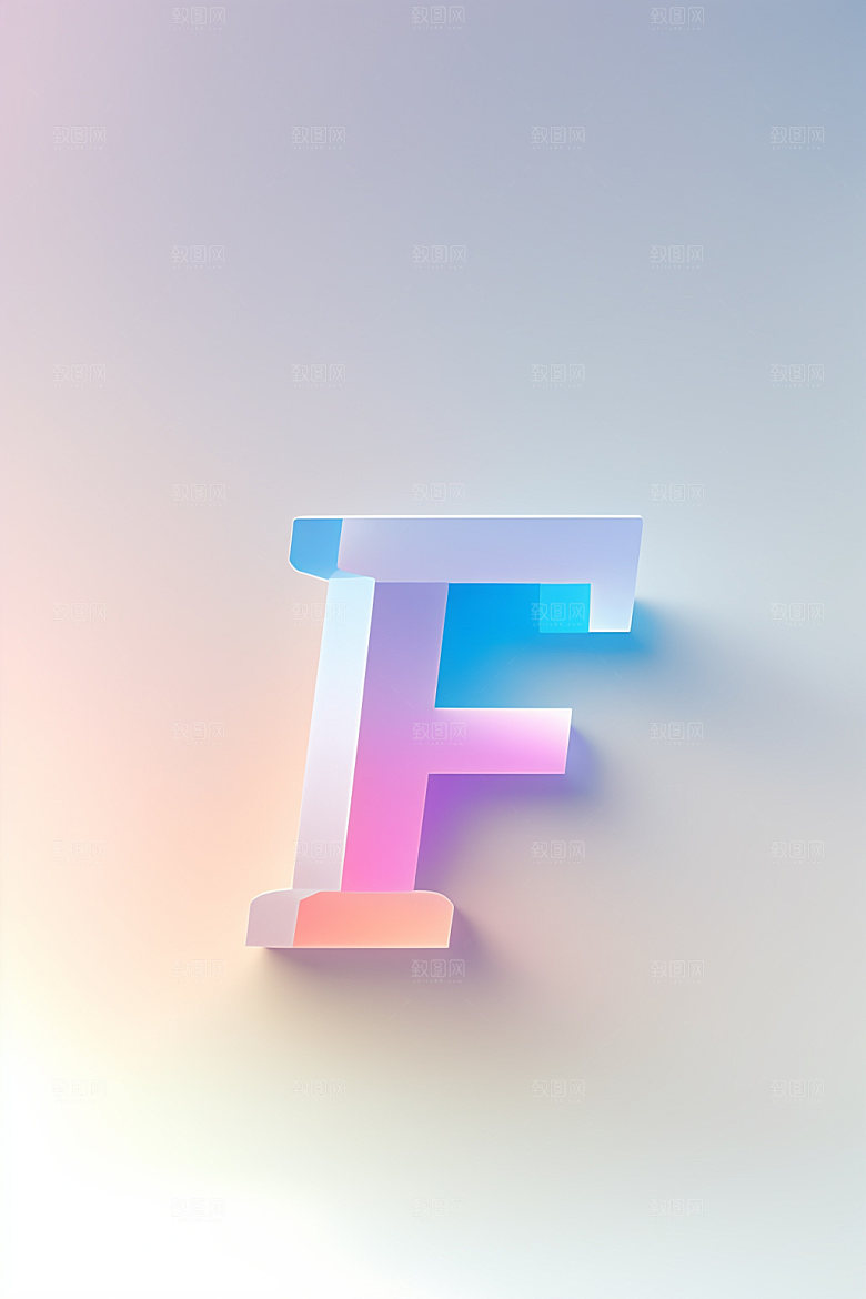 磨砂玻璃字母质感英文艺术字