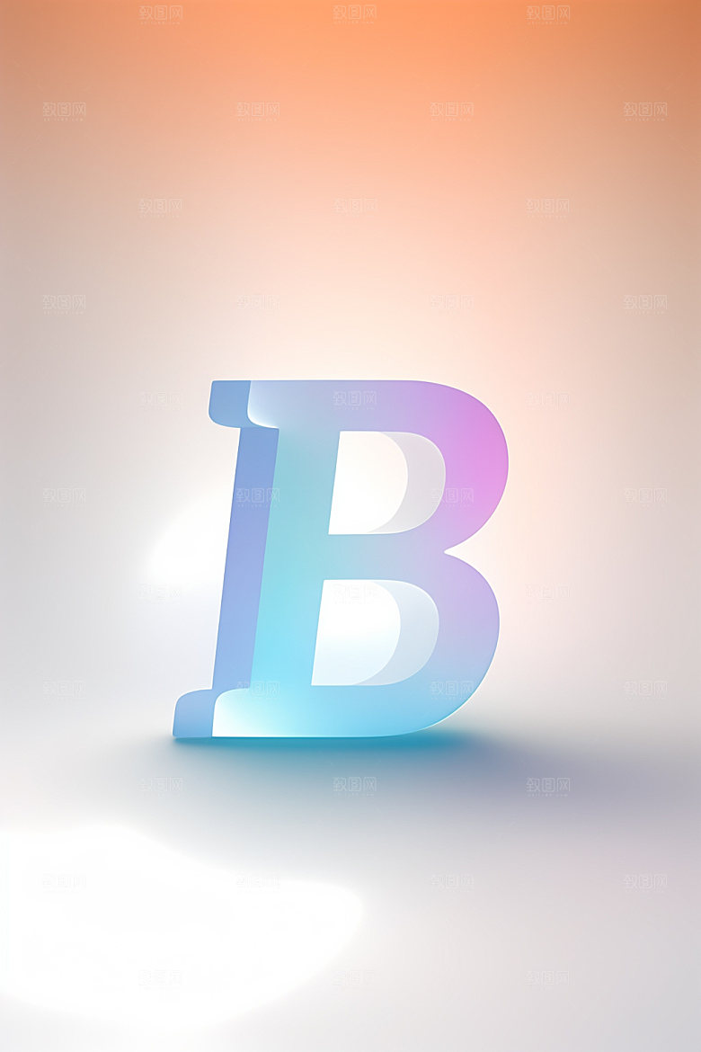 磨砂玻璃字母质感3D艺术字