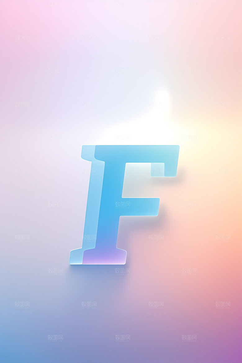 磨砂玻璃字母时尚3D艺术字