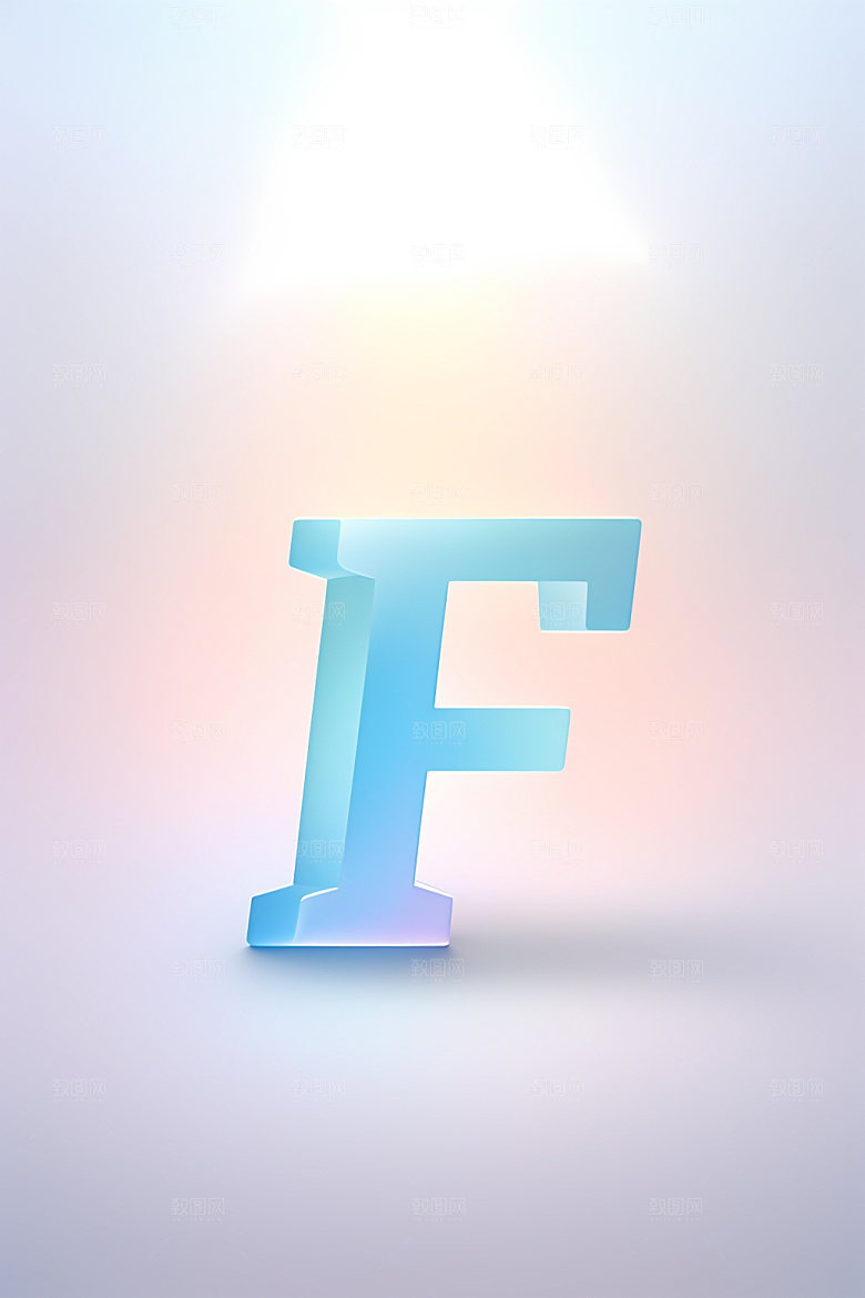 磨砂玻璃字母3D清爽艺术字