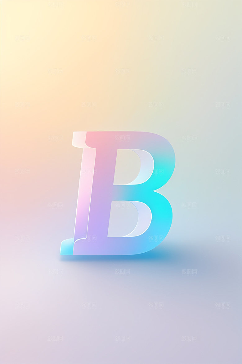磨砂玻璃字母3D质感艺术字