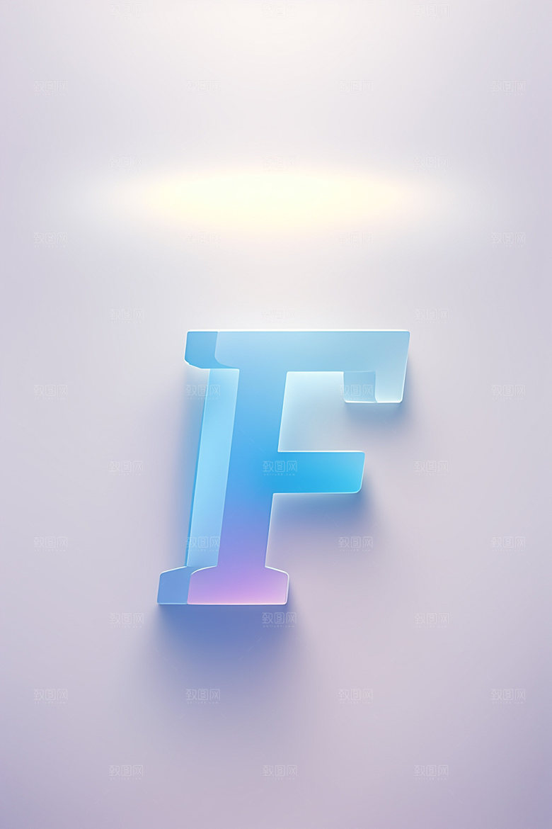 磨砂玻璃字母3D清爽艺术字
