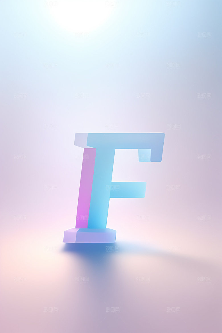 磨砂玻璃字母彩色3D艺术字