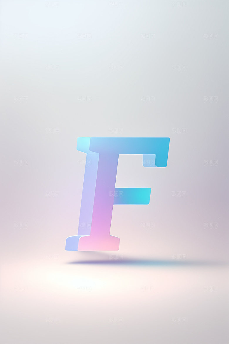 磨砂玻璃字母清爽彩色艺术字