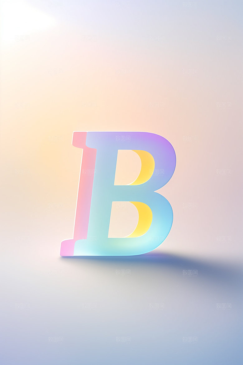 磨砂玻璃字母3D清爽艺术字