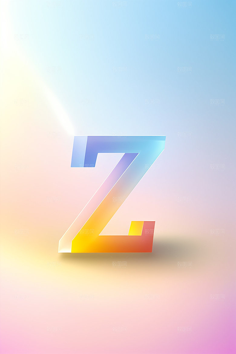 磨砂玻璃字母通透3D艺术字
