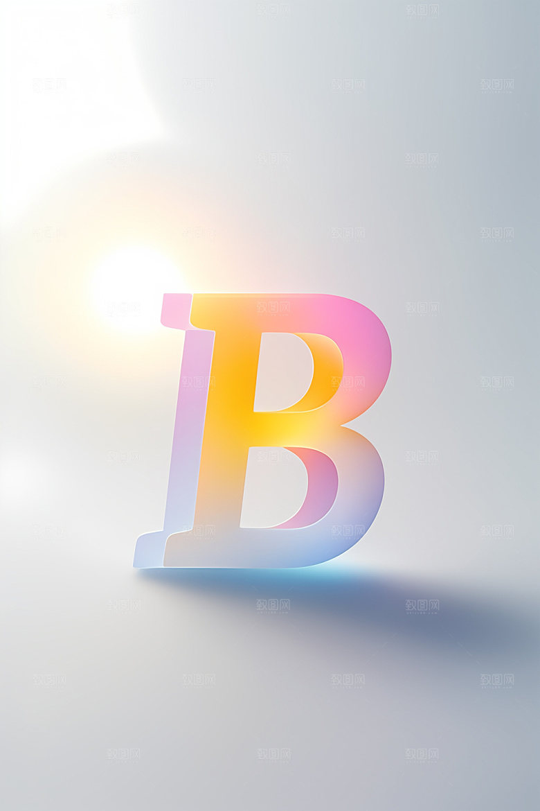 磨砂玻璃字母3D质感艺术字