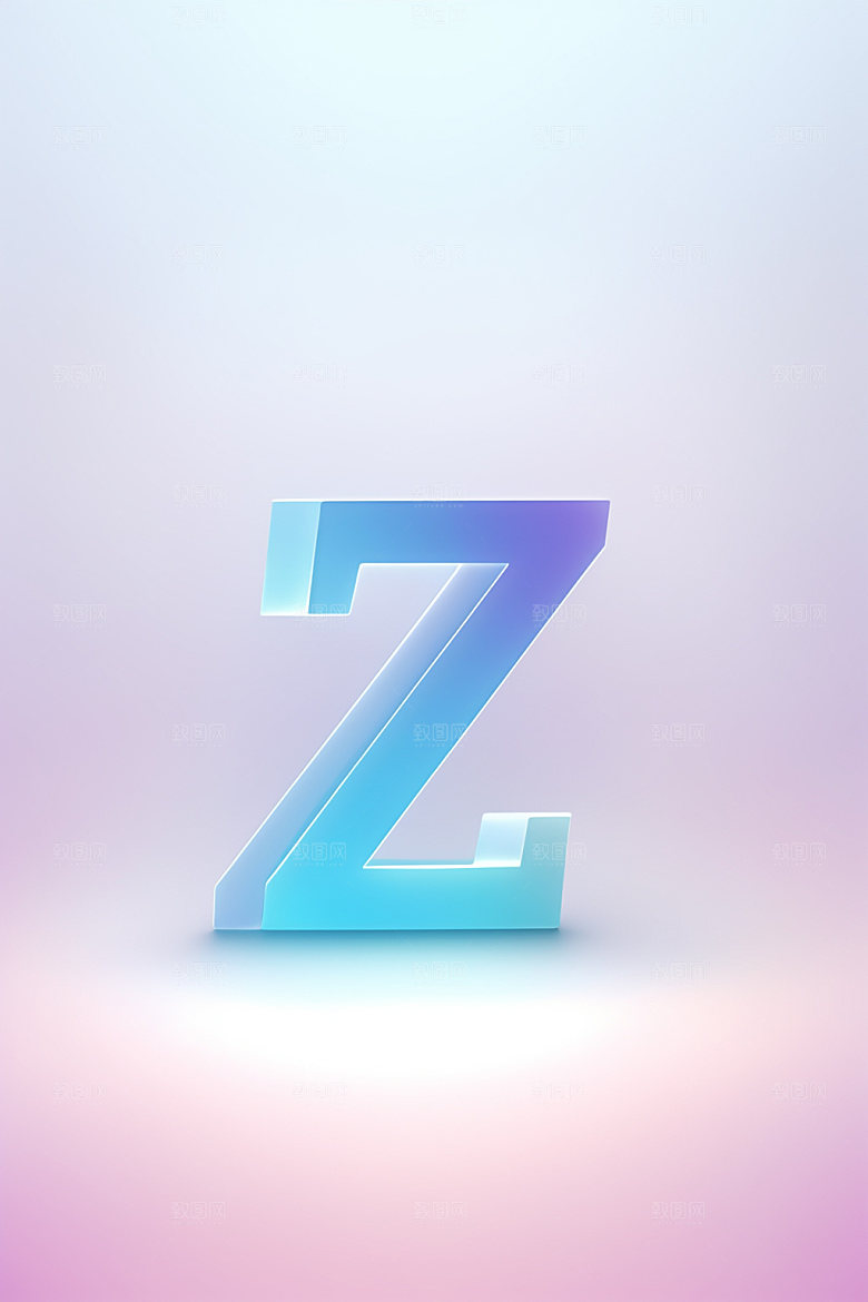 磨砂玻璃字母质感3D艺术字