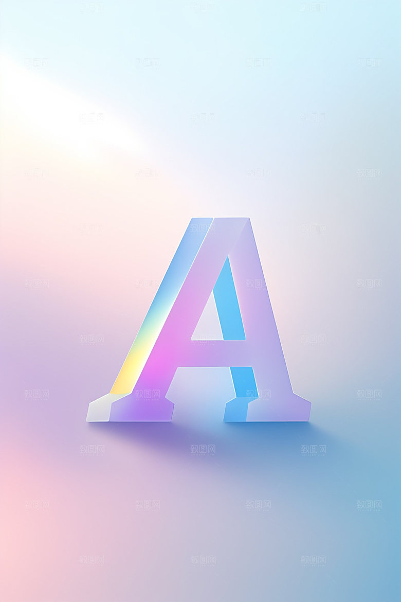 磨砂玻璃字母创意英文艺术字