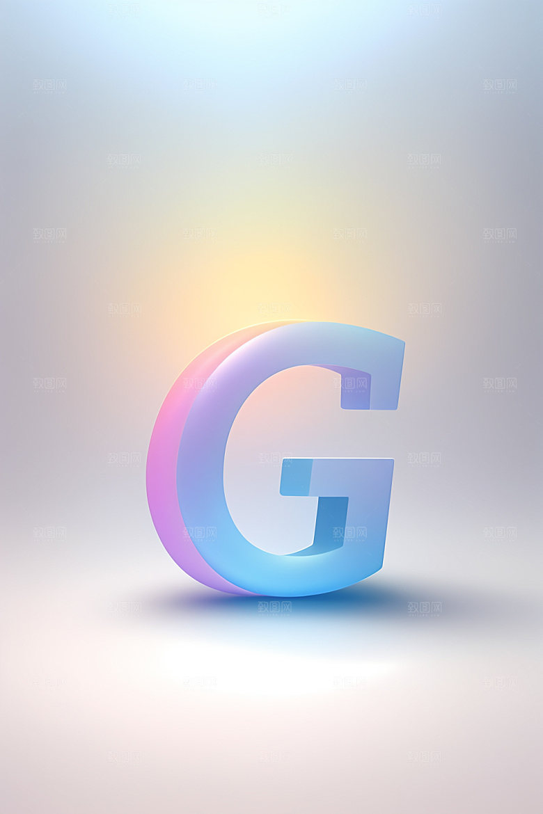 磨砂玻璃字母清爽通透艺术字