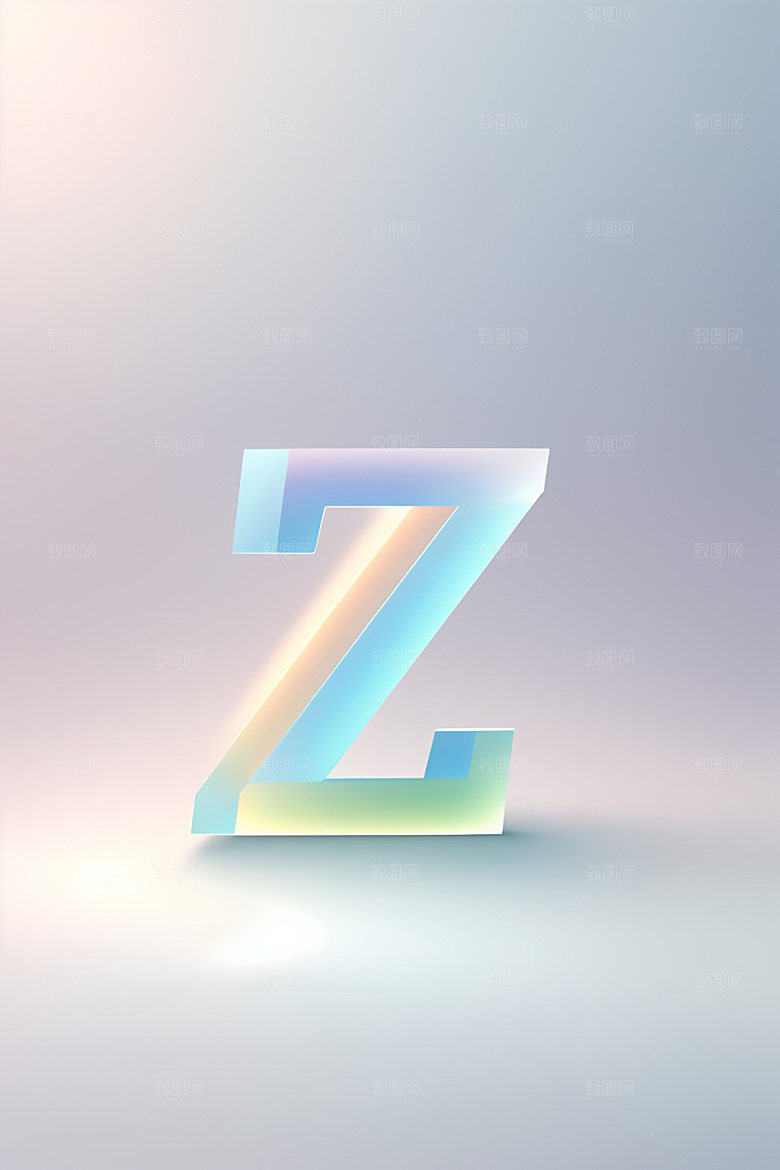 磨砂玻璃字母英文质感艺术字