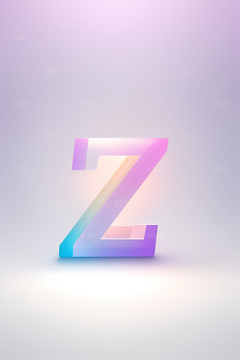 磨砂玻璃字母创意彩色艺术字