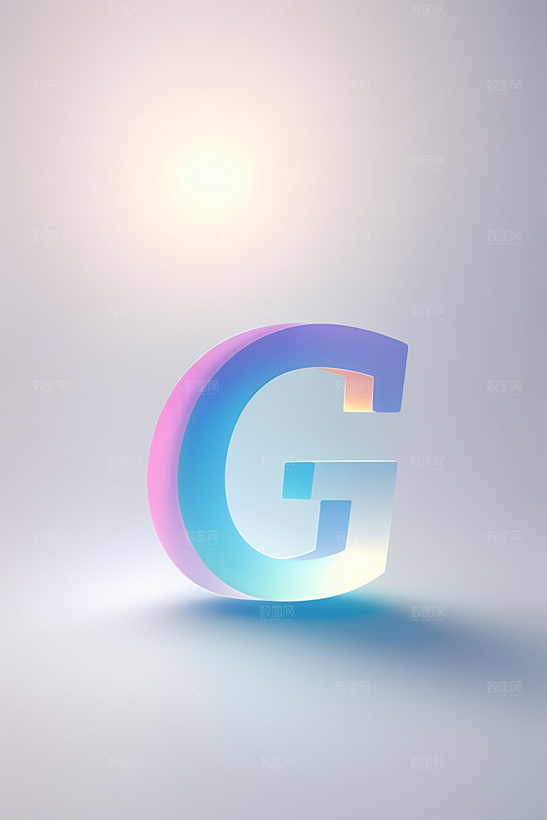 磨砂玻璃字母质感玻璃艺术字