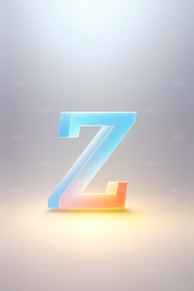磨砂玻璃字母创意清爽艺术字