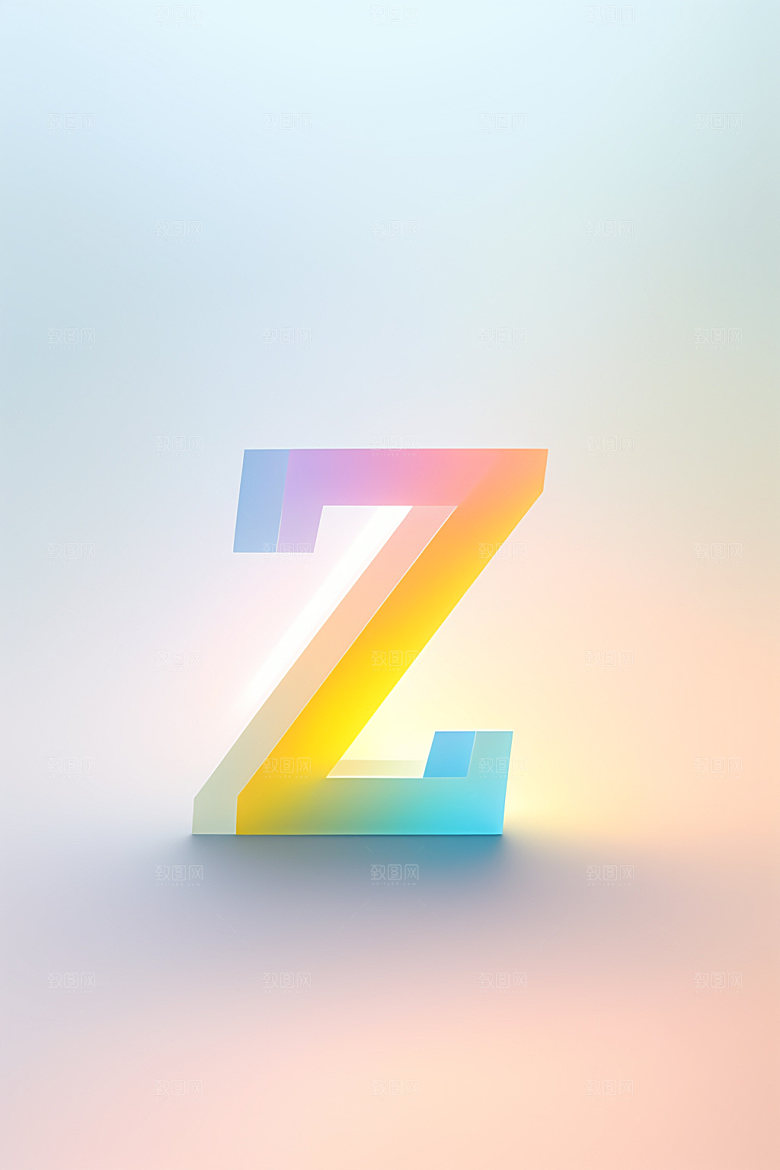磨砂玻璃字母彩色立体艺术字