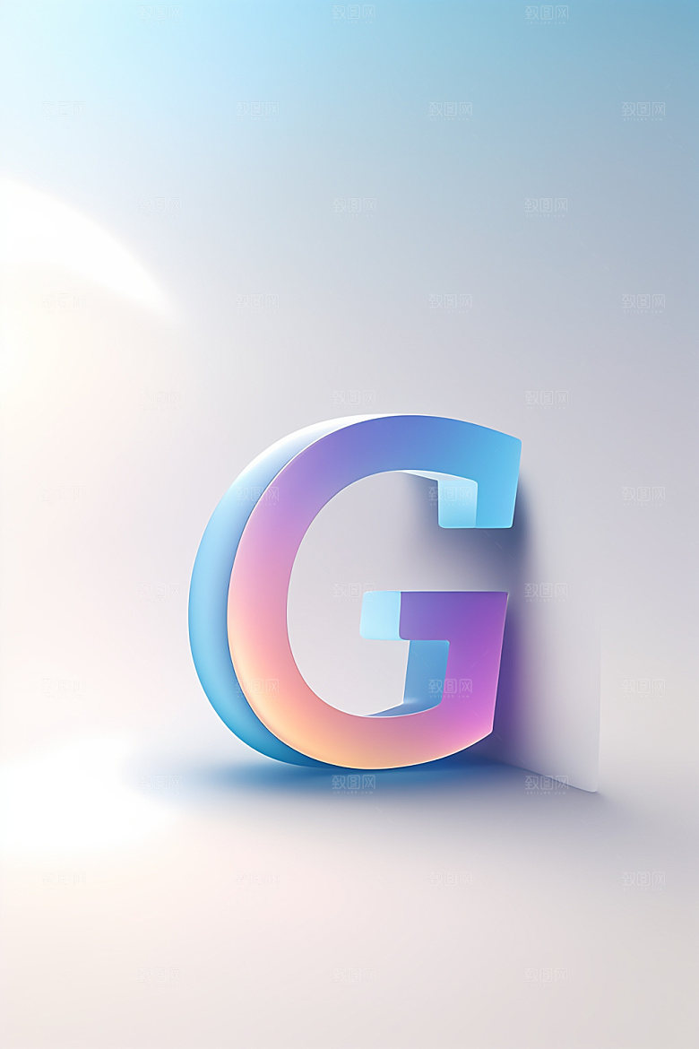 磨砂玻璃字母3D创意艺术字