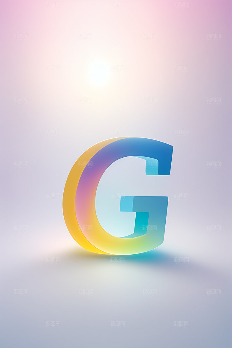 磨砂玻璃字母清爽3D艺术字