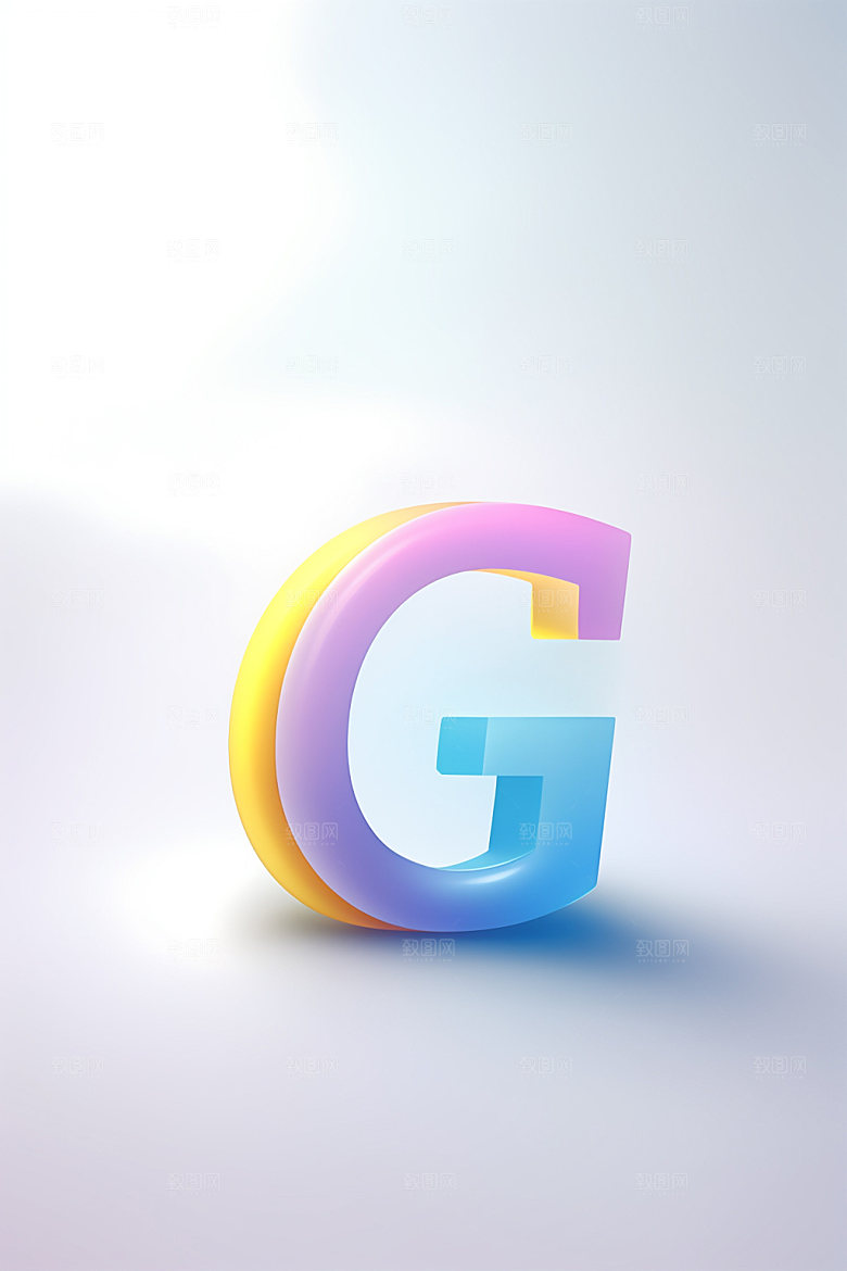 磨砂玻璃字母3D创意艺术字