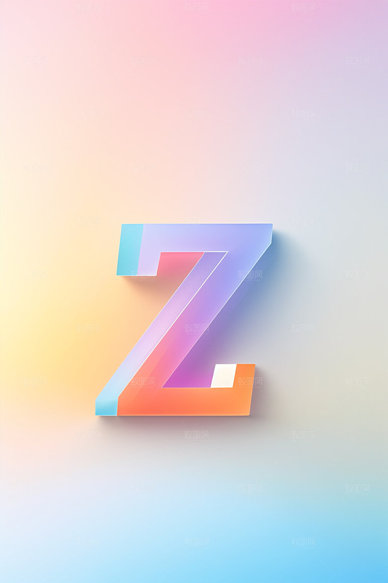 磨砂玻璃字母清爽3D艺术字